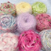 Resim 50g Çeşitli Renkli Fancy İplik, Karışık Renk Naylon Polyester Blend, Yumuşak Novelty Dokulu Balon İplik, Örgü, Şapka, El Sanatları için 