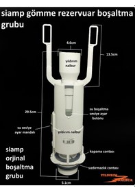 Resim Siamp Gömme Rezervuar İç Takımı Tema Siamp Orta Göbek Yeni Model 