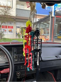 Resim e otomarket Ayna Süsü Iskelet Oynar Eklemli Müzik Ritmiyle Dans Eden Iskelet Mavi 