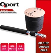 Resim Qport Q-Cato2 23Awg Cat6 500Mt Utp Outdoor Kablo 