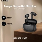 Resim Phixi Bluetooth Kulaklık – Anc & Enc Gürültü Engelleme, Usb-C Hızlı Şarj, Yüksek Ses 