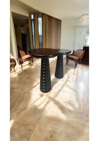 Resim Siyah Renk Doğal Ahşap Mantar Sehpa 2li Set Yan Sehpa Takımı Siyah 