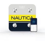 Resim Nautica BT600 Pilli Bluetooth Vücut Analizli Yağ Kas Su Ölçer Hassas Akıllı Tartı Baskül Logo Sarı 