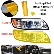 Resim Gmax Far Stop Filmi 30 Cm X 10 Metre Sarı 1 Rulo Arka Stop-far Koruma Ve Renklendirme Folyosu 