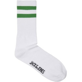 Resim Jack & Jones Jackayden Tennis Sock Erkek Çorap-27395 - Yeşil Beyaz - Yeşil 