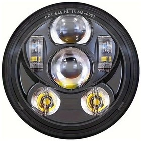 Resim Motion003 Ms-0057 Motosiklet Farı 14.61 Cm Led Yüksek Düşük Işın 6500k Beyaz Işık Alüminyum Gövde Pc Lens 