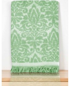 Resim 2 Parça Jakarlı Banyo Havlu Takımı %100 Pamuklu 90x150 Cm Arden Yeşil Çok Renkli 