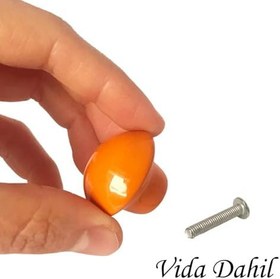 Resim Glaswen 8 ADET Turuncu Mantar Düğme Kulp Çocuk Bebek Mobilya Çekmece Dolap Kapak Kulbu Metal Kulp Aksesuarları Vidalı 