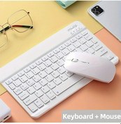 Resim Honeybeeshop Beyaz İnce Kablosuz Klavye Ve Fare Seti Taşınabilir İpad Tablet Pc Uyumlu Diğer 