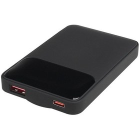 Resim S-link P125 5000mah Prm Pd20w + Qc3.0 18w 15w Magsafe Siyah Gizli Led Taşınabilir Pil Şarj Cihazı Powerbank Siyah 