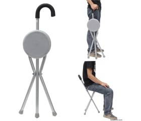 Resim Nidage Tek Kişilik Witra Marka Ithal Alüminyum Oturaklı Baston Sandalye Gri Tekli 