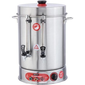 Resim Işıkgaz Silverinox Metal Musluklu Ses İkazlı 80 Bardak Çay Makinesi 