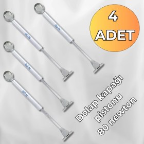 Resim ALMITAL 4 Adet 80N Gazlı Piston Kalkar Dolap Kapak Uzun Ömürlü 
