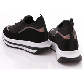 Resim Dgn 2030 Kadin Kalin Taban Spor Ayakkabi 2030-2026-R1680 Siyah 