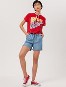 Resim Lee Cooper Açık Mavi Kadın Yüksek Bel Regular Fit Denim Şort 232 LCF 121027 NANCY 2 DENIM 