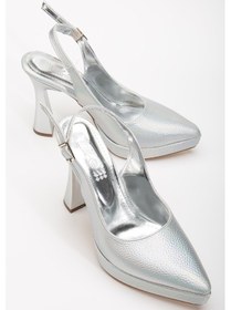 Resim Suins Shoes Suins Melvin Kadın Platform Topuklu Stiletto Ayakkabı Gümüş 