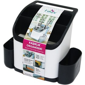 Resim Plastik Kaşıklık Organizer Tezgah Üstü Ahşap 