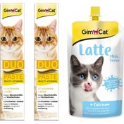 Resim Gimcat Duo Paste Peynirli Vitamin Kedi Macun 2 x 50 G + Latte 200 ML 
