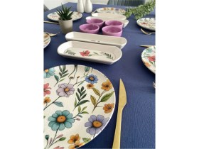 Resim Flora Model 6 Kişilik 14 Parça Kahvaltı Takımı (Mor) 