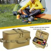 Resim Outdoor Spor Depolama Çantası, Kamp Çantası, Yer Tırnağı ve Pişirme Tepsisi Bölmesi, Büyük Kapasiteli Taşınabilir Çok Cepli Tasarım, Sağlam ve Dayanıklı, Outdoor Sporlar ve Plaj İçin Uygun 