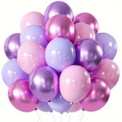 Resim 32 Adet Metalik Pembe ve Mor Lateks Balonlar - Doğum Günleri, Duşlar, Düğünler, Yıldönümleri ve Mezuniyetler için Parlak İridisent Parti Süslemeleri, Kutlama Balonları | Şık Parti Dekoru | Zarif Balon Düzeni, Doğum Günü Balonları 