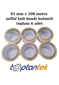 Resim Koli Bandı 45x100 Metre Şeffaf Hotmelt Koli Bandı 6 Adet 6 Rulo 
