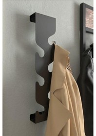 Resim Siyah Metal Duvar Elbise Askılısı Anahtar Askısı Portmanto Çanta Askılık Siyah 