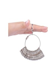 Resim Ulzyvf Gümüş Yüzük Ölçüm Aleti Parmak Ölçme Çubuğu Metal Yüzük Mandrelleri Abd Boyutu Seti 1-13, 27 Parça Daire Modelleri, Gümüş Detaylarla 