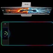 Resim Ekstra Büyük RGB Oyun Mouse Padı, Kablosuz Telefon Şarjı, 14 Işık Modu, Kaymaz Kauçuk Taban - PC, Laptop, Masaüstü Oyuncuları & Hediye Verme İçin Mükemmel, Büyük Mousepad Masa İçin 