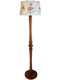 Resim Masif Torna Ayak,Pembe Çiçekli Lambader,Abajur,Köşe Aydınlatması 