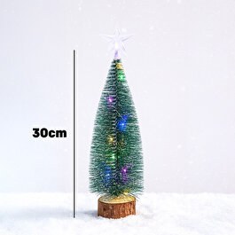 Resim Led Işıklı Mini Yılbaşı Çam Ağacı 30 Cm 