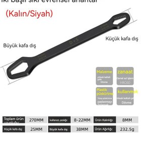 Resim Evrensel Erik Anahtarı 3 17mm 8 22mm 8mm Kalınlık Kendinden Sıkma Ayarlanabilir Anahtar Plakası Çift Başlı Erik Anahtarı El Aleti 