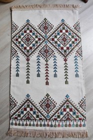 Resim Lale Desenli Astarlı Lüks Seccade S1002 Siyah Beyaz 