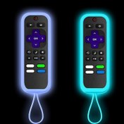 Resim Avtbeisty TCL Roku Smart TV Buharlama Çubuğu Uzaktan Kumanda için 2 Paket Uzaktan Kılıf/Kapak, Silikon Koruyucu Denetleyici Evrensel Kılıf Cilt Karanlıkta Parlıyor (Glow SkyBlue & Glow Blue) 