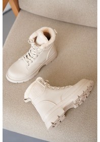 Resim D0988 Soğuk Geçirmez Kışlık Kadın Bot & Bootie Nut 