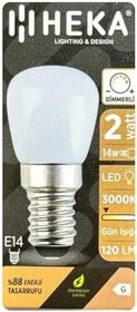 Resim Heka 2W (14W) 3000K E14 Dim Edilebilir LED Mini Ampul, 3 Adet 