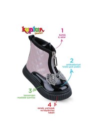 Resim Kaptan Junior Kız Bebek Çocuk Botu Ortopedik Kaymaz Taban Barznk 560 Siyah 