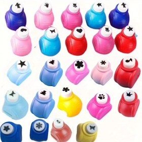 Resim 1 Adet Mini Kağıt Delgeç Seti, Çeşitli Şekillerde Taşınabilir Manuel Kabartma Aracı, DIY El Sanatları Scrapbooking Teddy Bear Kelebek Kalp - El Tipi Kağıt Delgeç 