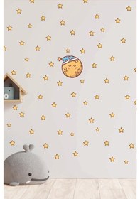 Resim Uyuyan Sevimli Ay Ve Yıldızlar Çocuk Odası Duvar Sticker Seti (485688876) 