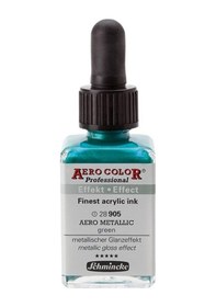 Resim Schmincke Aero Color Akrilik Mürekkep 28Ml 905 Aero Metallic Gree 