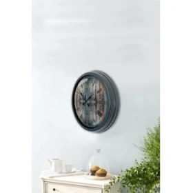 Resim Bahat Salon Ofis Duvar Saati Gri Alüminyum Çerçeve 40 cm 