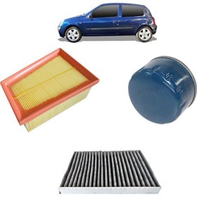 Resim Renault Clio 2 1.4-1.6 16 Valf Filtre Yağ Bakım Seti 1998-2007 3Lü Karbon KİT1021E 