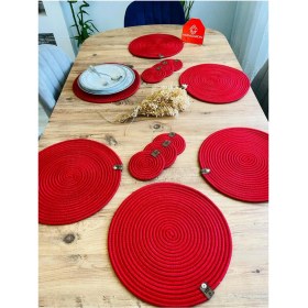 Resim Jütex Home Jüt Hasır Amerikan Servis Supla ve Bardak Altı 12 Parça 