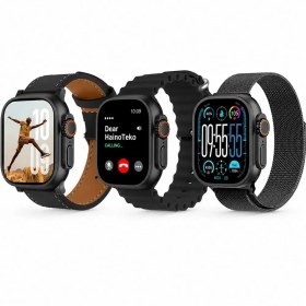 Resim Haino Teko 15 Amoled Ekran Su Geçirmez 15 Gün Şarj ve 3 Kordon Seti Dahil Akıllı Saat Siyah 