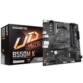 Resim GIGABYTE B550M K, rev.1.0, 4xDDR4, 2xM.2, DP, HDMI, AM4 Soket Anakart 