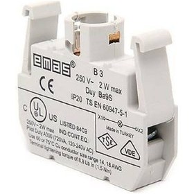 Resim Emas B3 ,ba9s 24v..220vac/vdc Buton Lamba Duy 