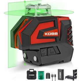 Resim Kobb KBL32G Profesyonel Li-Ion Yatay 360° ve Dikey Otomatik Hizalamalı Yeşil Nokta Şakül ve Yeşil Çapraz Çizgi Lazer 