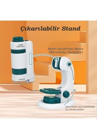 Resim Monozone Dijital Mikroskop Seti 60-180x Büyütme El Mini Eğitici Çocuk Mikroskobu 21 Parça Eğitici Set 