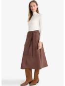 Resim Defacto Wrap Süet Midi Etek G1109ax25aubn539 Kahve 