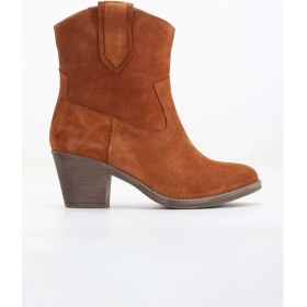Resim Analin Shoes Kadın Deri Yumuşak Süet Western Kovboy Bot - Taba Süet 